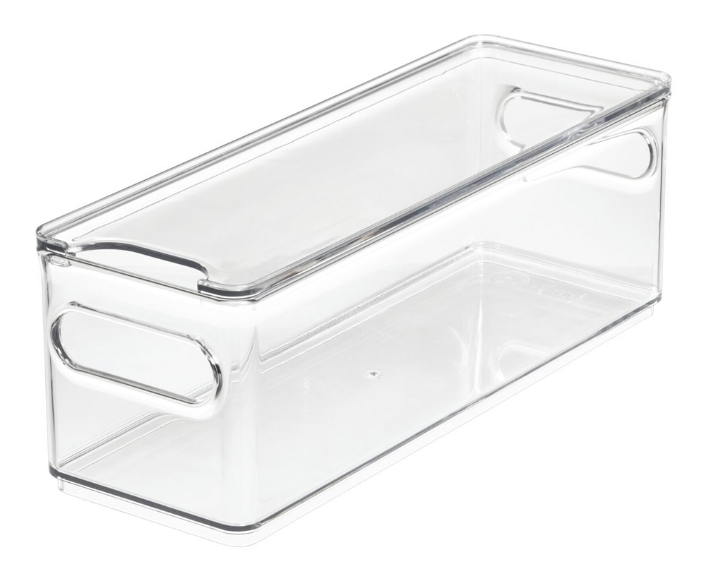 The Home Edit x iDESIGN Clear Plastic Narrow Stacking Fridge Bin