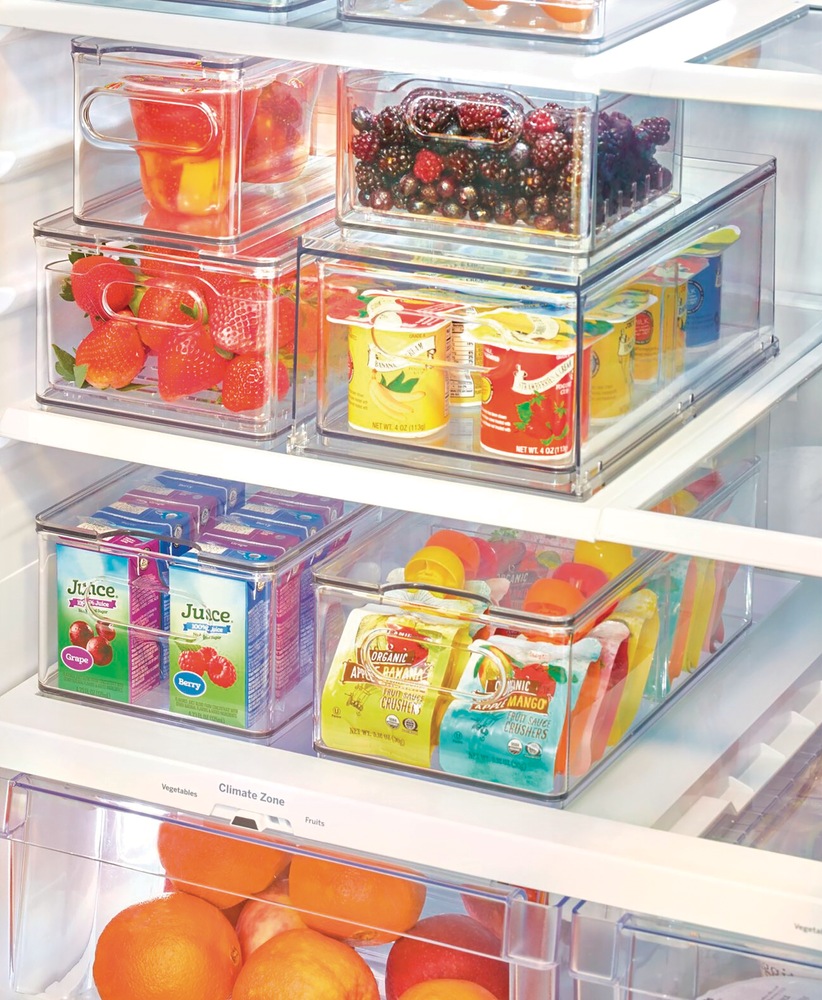 The Home Edit x iDESIGN Clear Plastic Stacking Berry Fridge Bin Storage