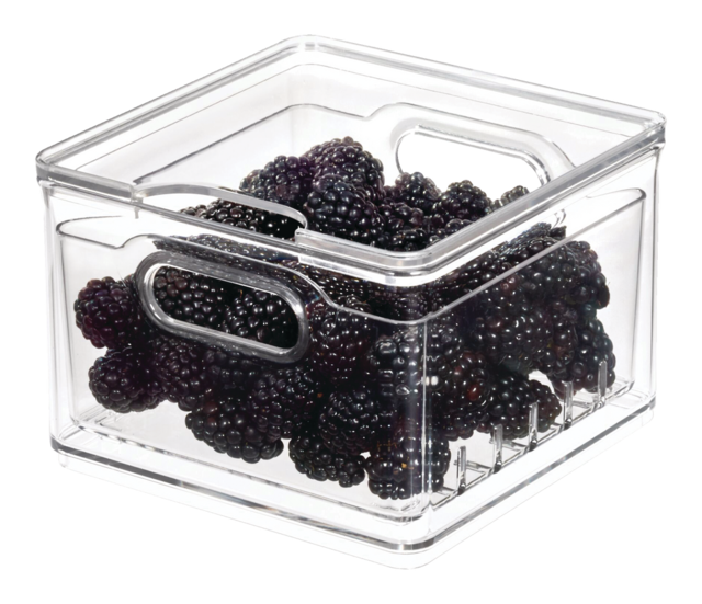 The Home Edit x iDESIGN Clear Plastic Stacking Berry Fridge Bin Storage