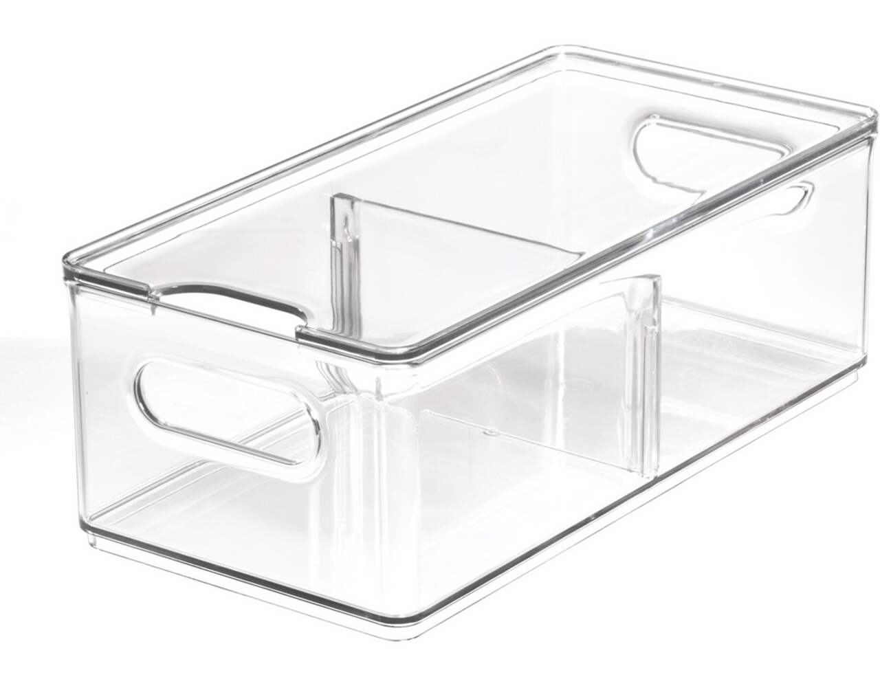 Range-tout pour réfrigérateur empilable grand divisé en plastique  transparent avec couvercle The Home Edit x iDESIGN