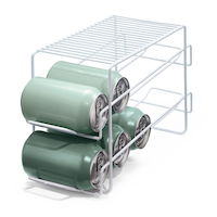 type A Alpha 2-Tier Beverage Can Organizer, White Front_Three_Fourths_Angled_Left