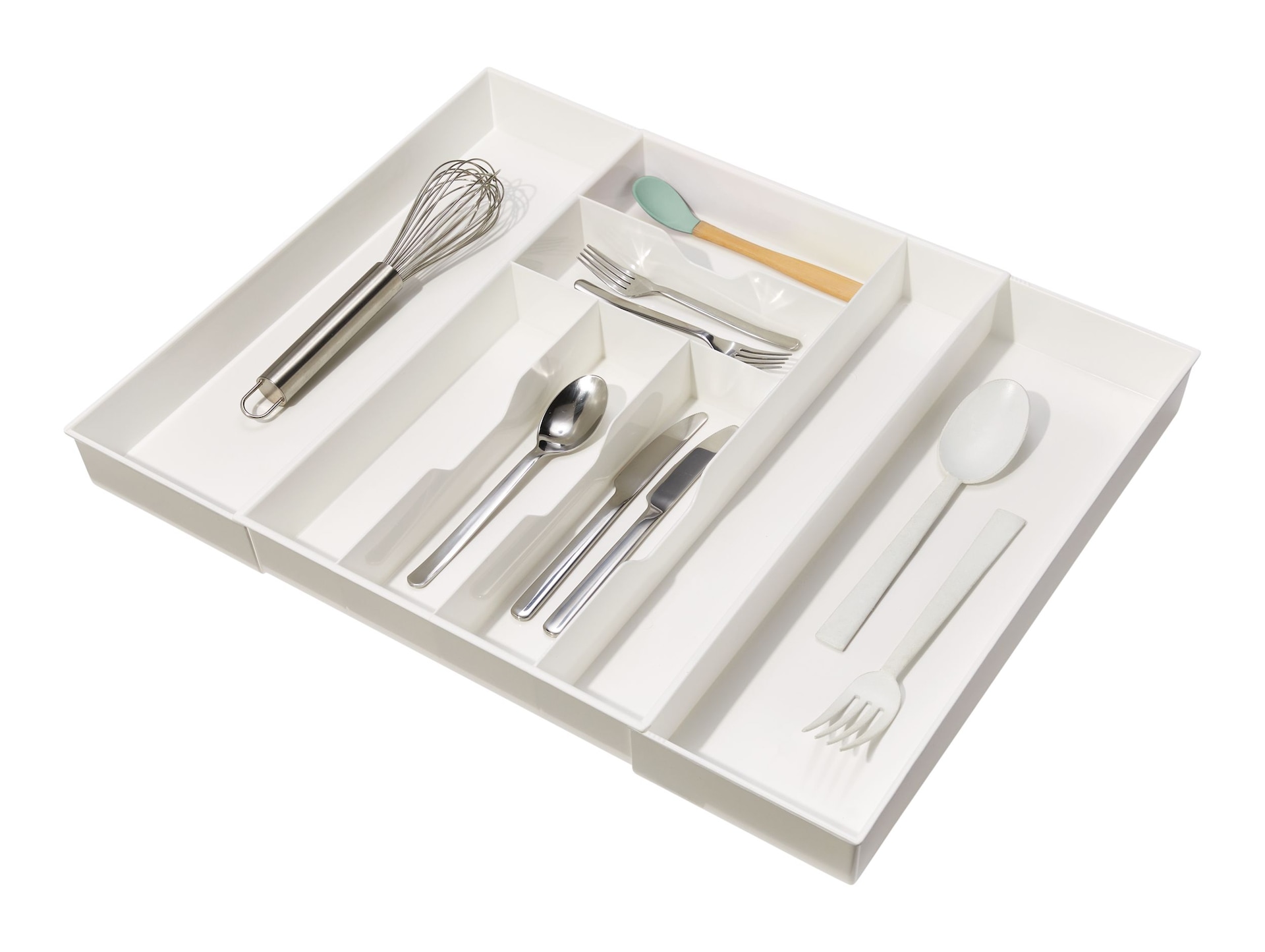 type A Alpha 8Slot Expandable Cutlery Tray Organizer, White Canadian