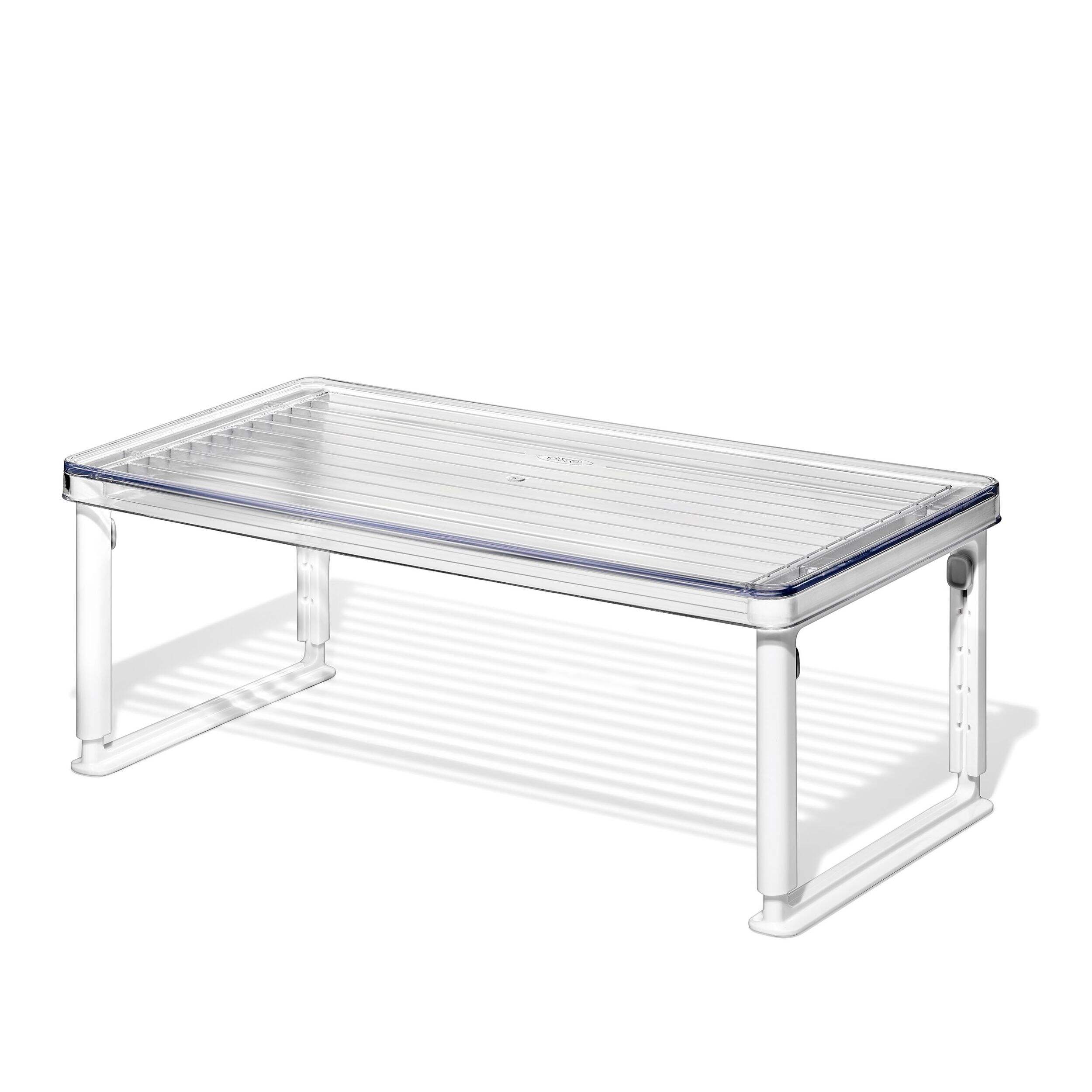 OXO Good Grips Adjustable Refrigerator Shelf, Clear Front_Three_Fourths_Angled_Left