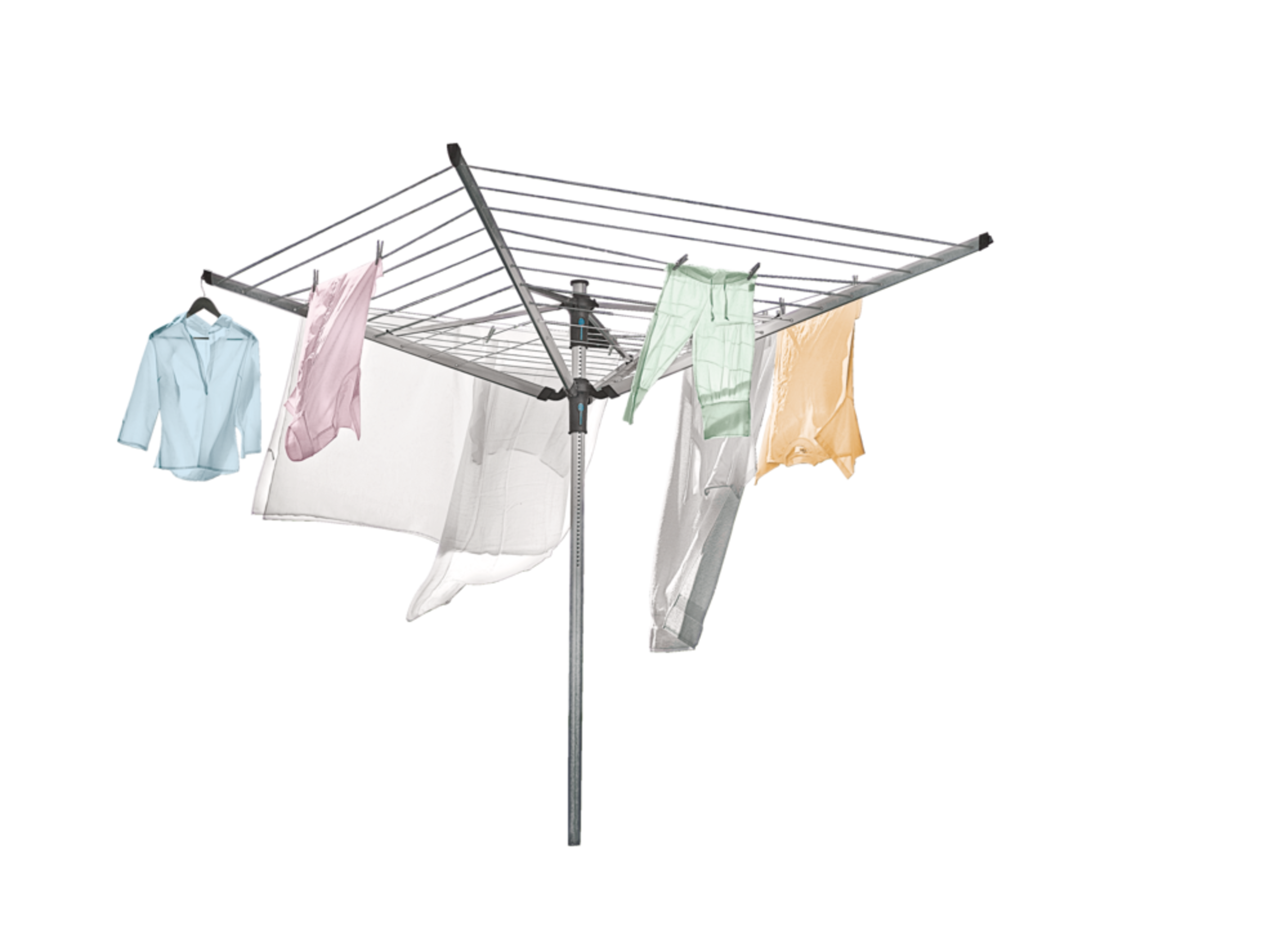 Brabantia Outdoor Umbrella Clothes Dryer, Grey, 60-m Front_Angled_Right