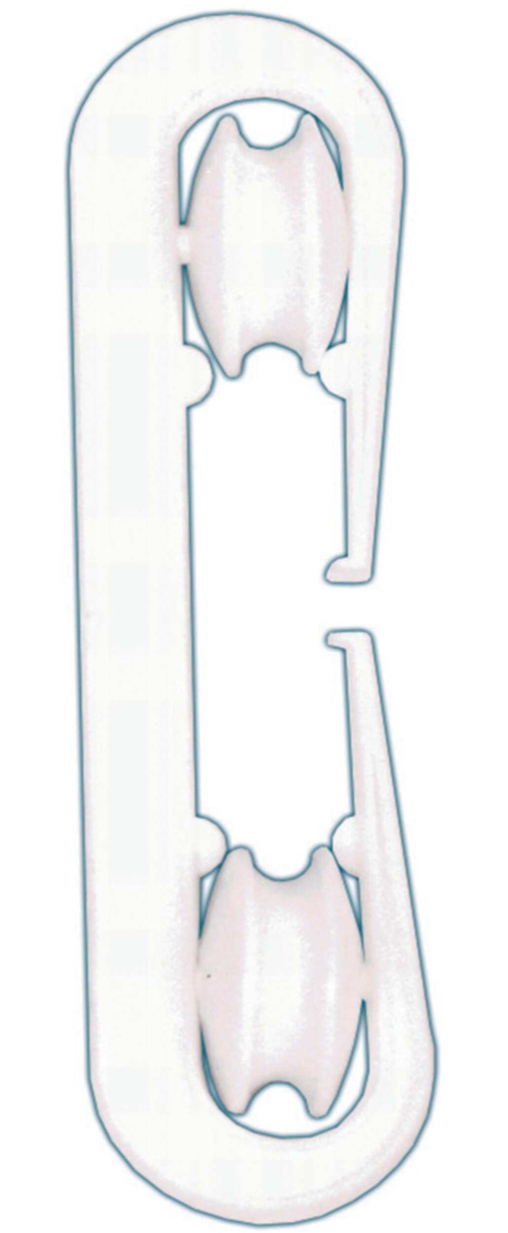 Séparateur de corde à linge en plastique Strata, 7 po Front_Flat