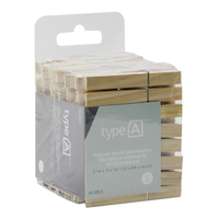type A Natural Wood Clothespins, 48-pk