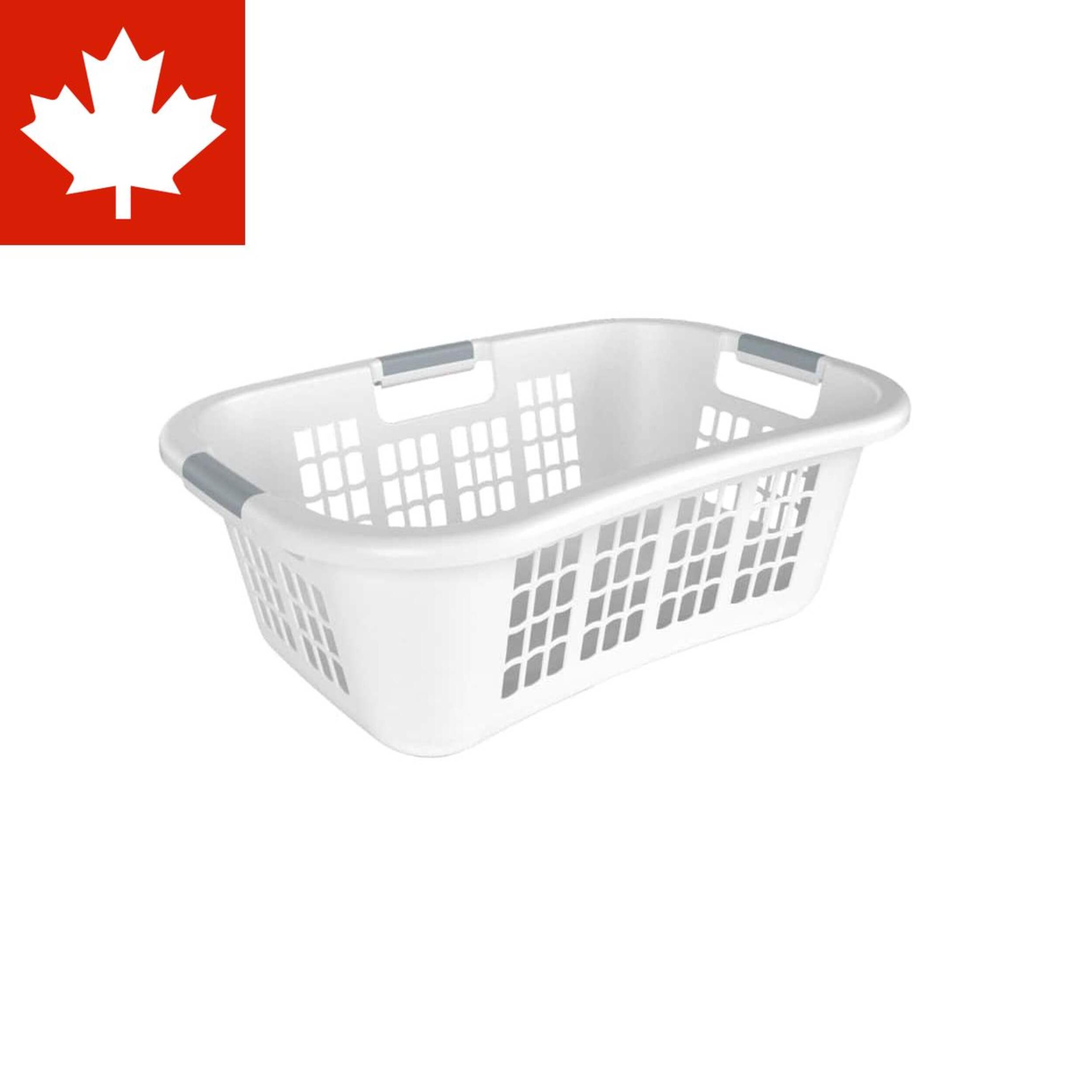type A Hip Hugging Laundry Basket, Standard, White Front_Three_Fourths_Angled_Right