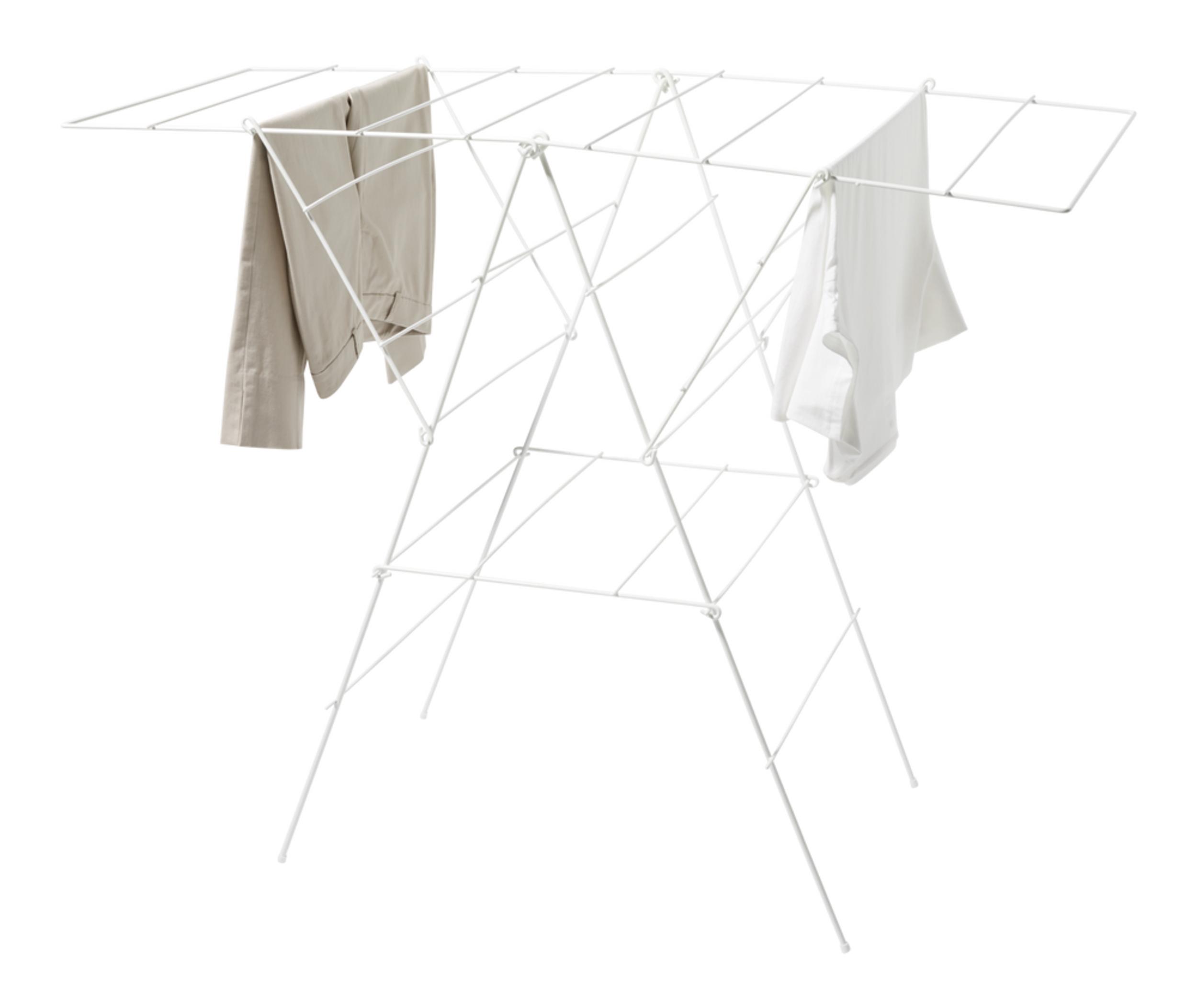 type A Wire Gullwing Drying Rack, 48.8 x 21.7 x 40.2in, White