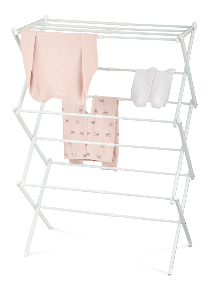 type A Expandable Accordion Drying Rack, 17 x 14.8 x 40.6in, White