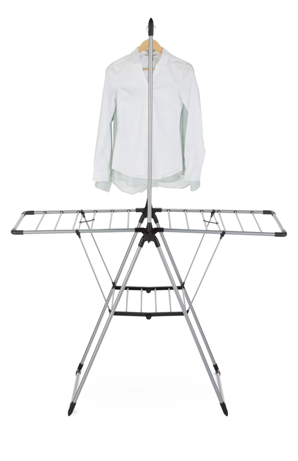 type A Adjustable Drying Rack with Hanger Bar 53.5 x 23.6 x 39 in Silver Canadian Tire