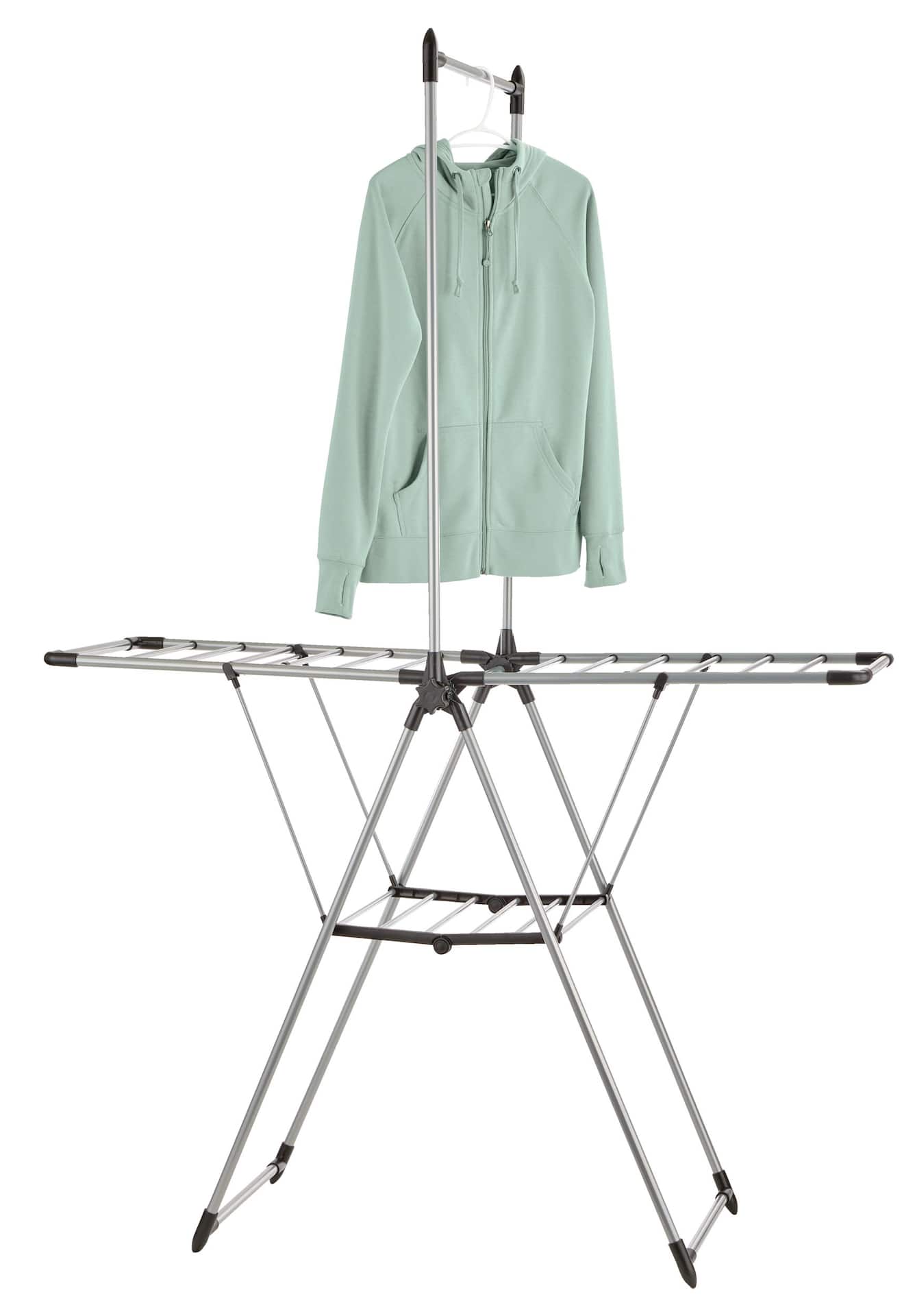 type A Adjustable Drying Rack with Hanger Bar 53.5 x 23.6 x 39 in Silver Canadian Tire