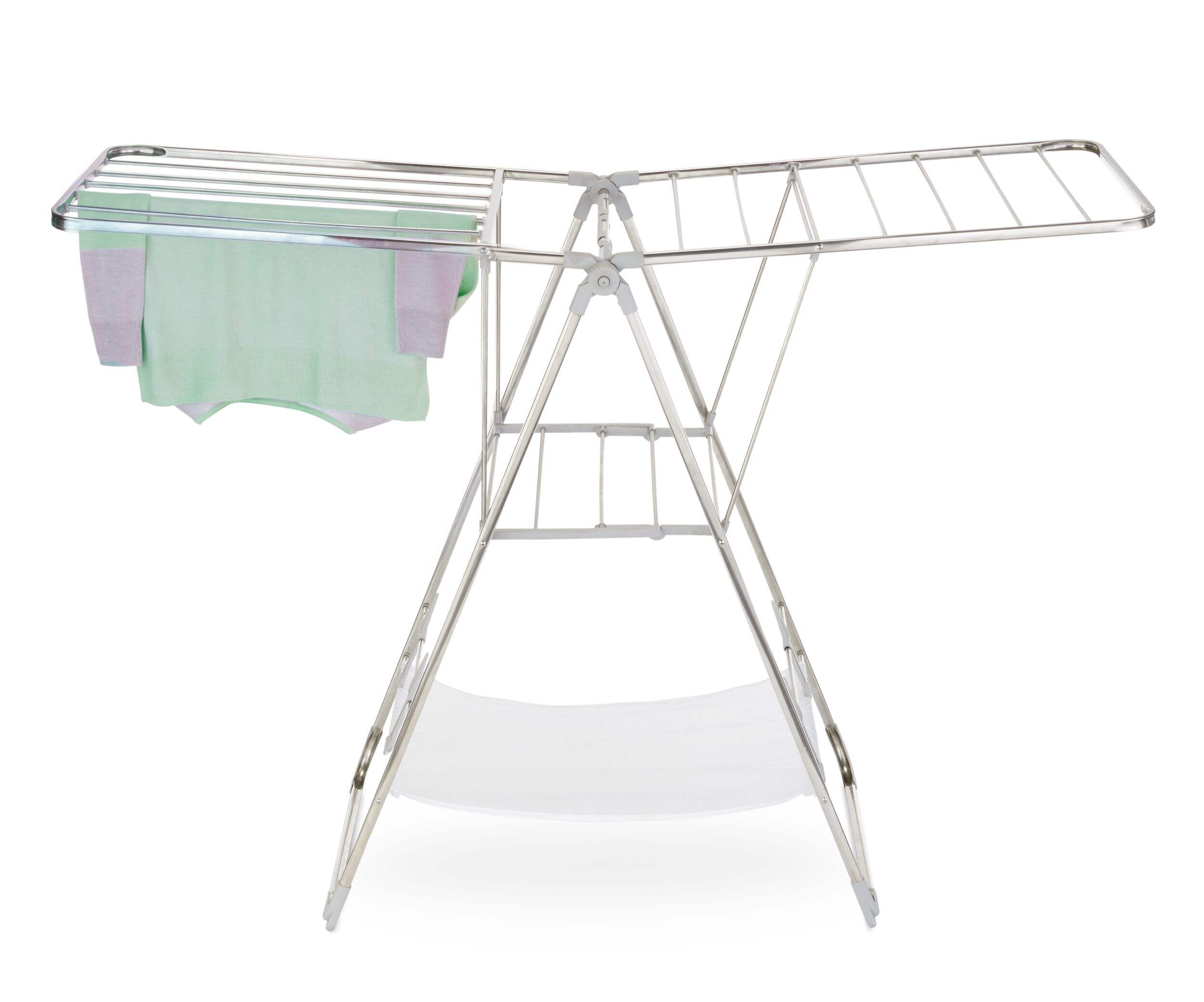 type A Heavy Duty Gullwing Folding Drying Rack, 62.5 x 23.3 x 44in
