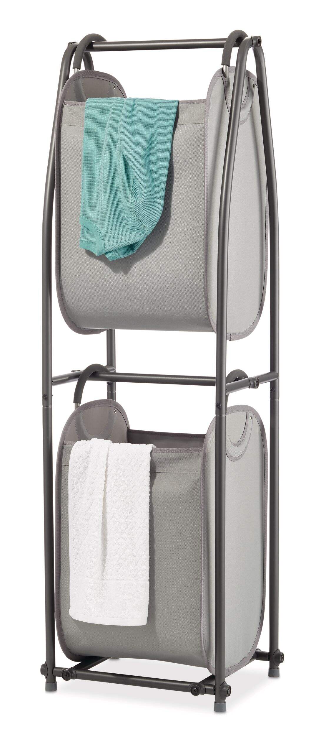 type A 2-Tier Vertical Laundry Sorter Front_Angled_Left