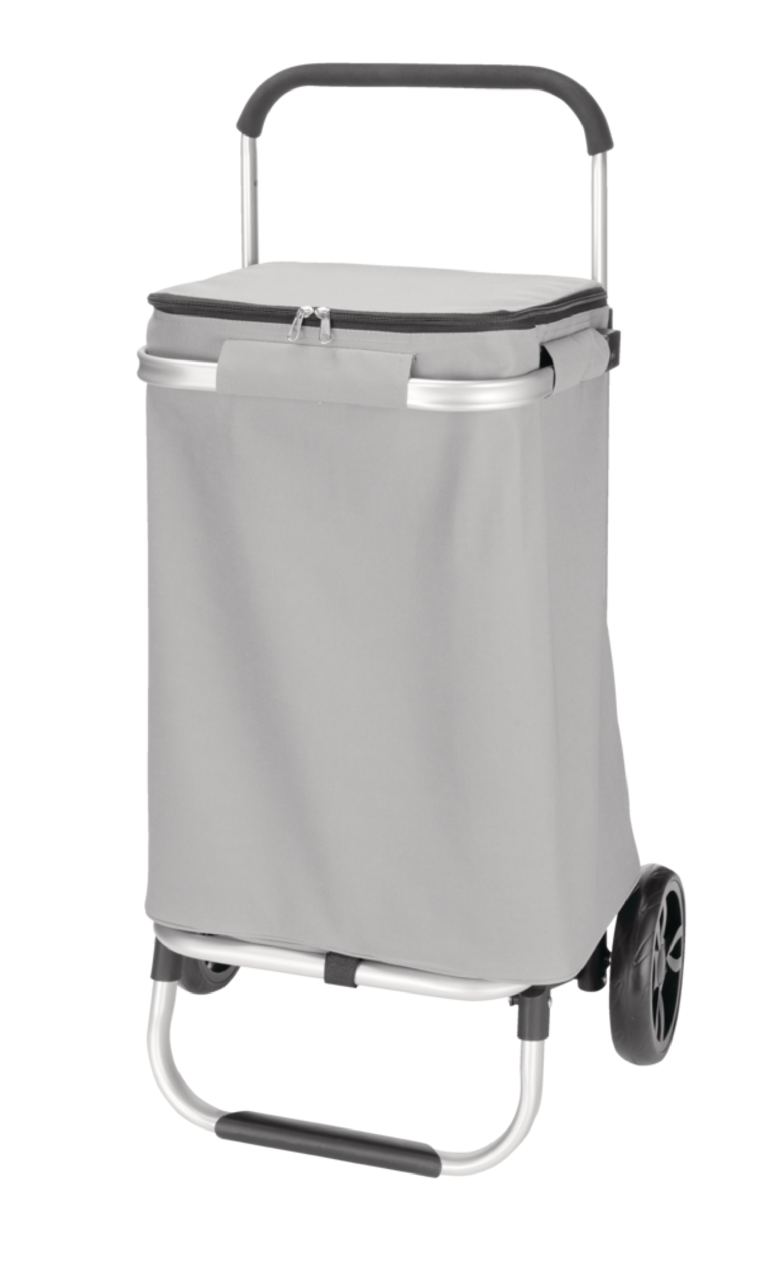 type A Aluminum Zippered Folding Shopping Cart, 17.5 x 4.3 x 27-in Front_Angled_Left