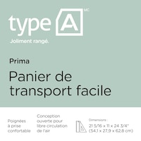 Panier à linge souple Easy Carry Type A, 21,3 x 11 x 24,7&nbsp;po, gris Front_Flat