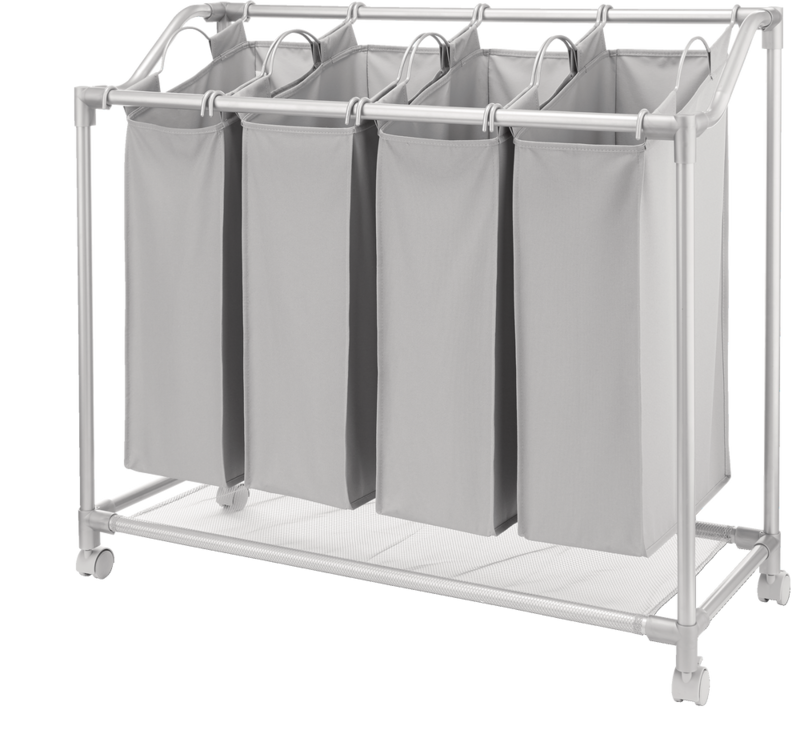 type A Front Loading Quad Laundry Sorter, 37.3 x 15 x 33.5-in ...