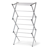 type A Accordion Drying Rack, 20.9 x 14.5 x 40.9-in, Silver Front_Three_Fourths_Angled_Left