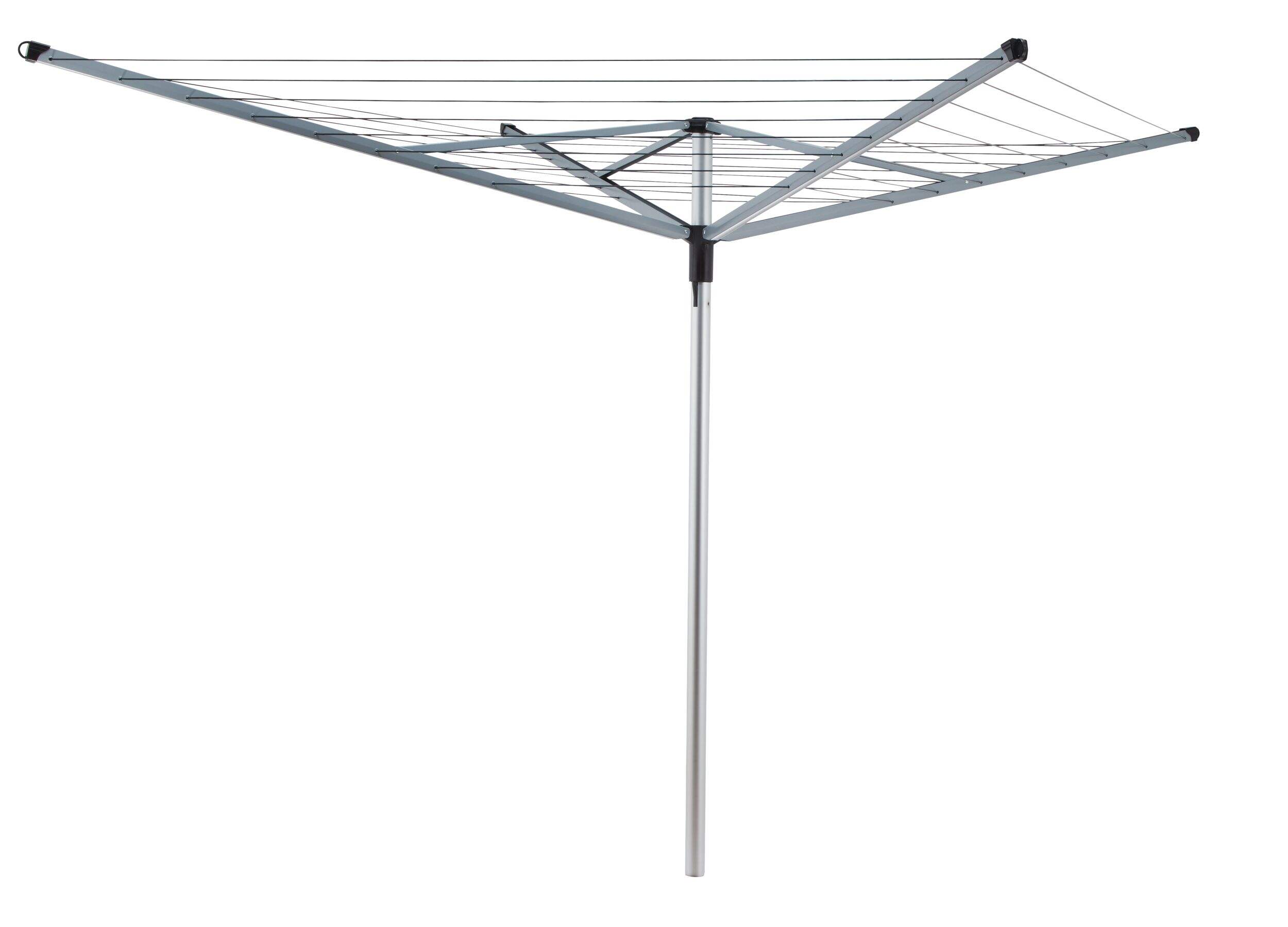 Brabantia Topspinner Outdoor Umbrella Rotary Clothesline Dryer with Ground Spike, 1.75-in D x 74.8-in H Front_Angled_Left