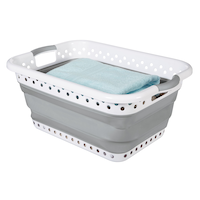 type A Collapsible Laundry Basket 24 L x 17.4 W x 3.2 to 10.5-in H