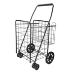 Chariot de courses pliable Chariot d'épicerie d'escalier avec trois roues  silencieuses et sac en toile amovible Panier à provisions (couleur :  marine, taille : trois rondes) : : Maison