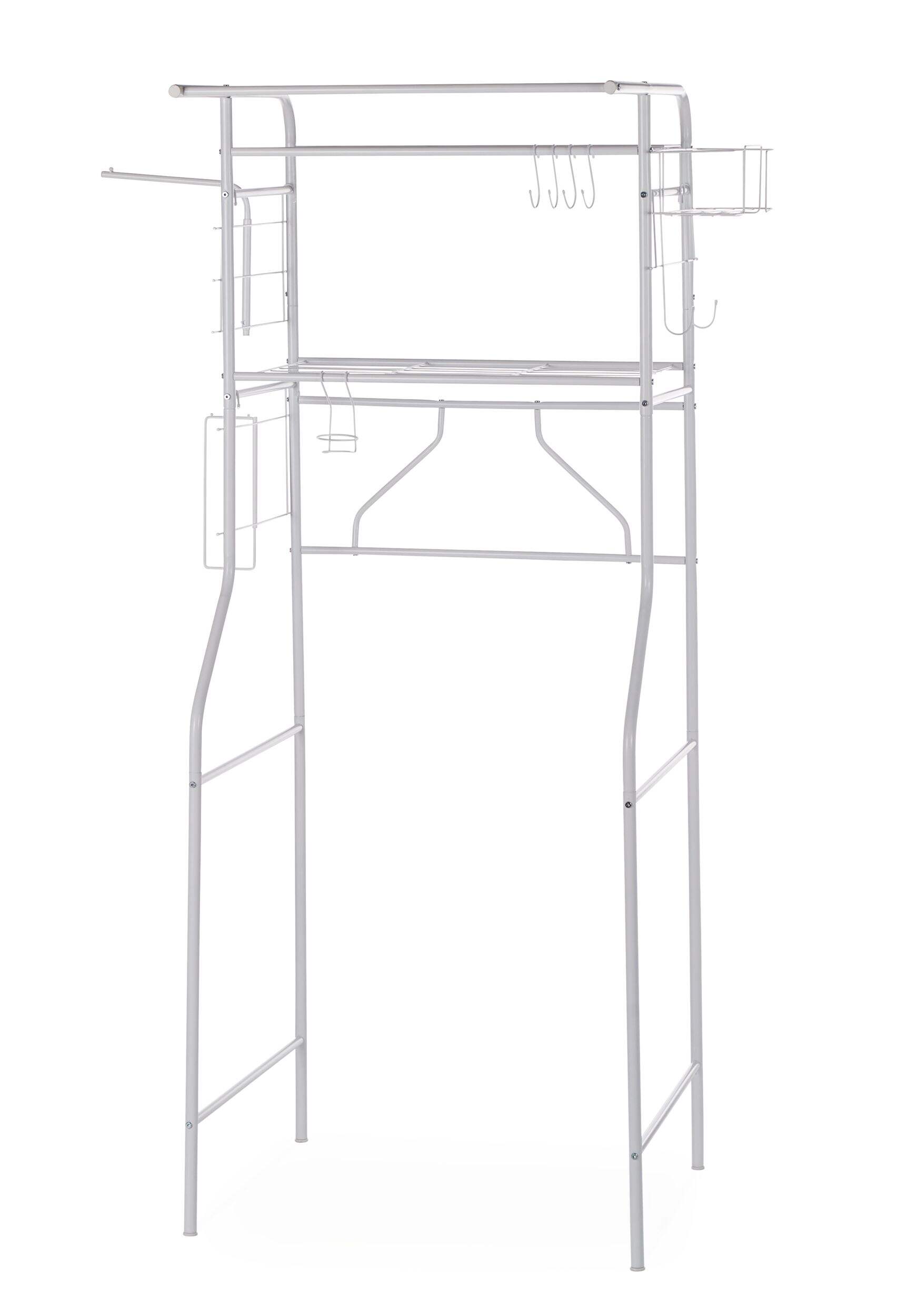 type A Linear Single-Unit Laundry Organization System, White Front_Three_Fourths_Angled_Left
