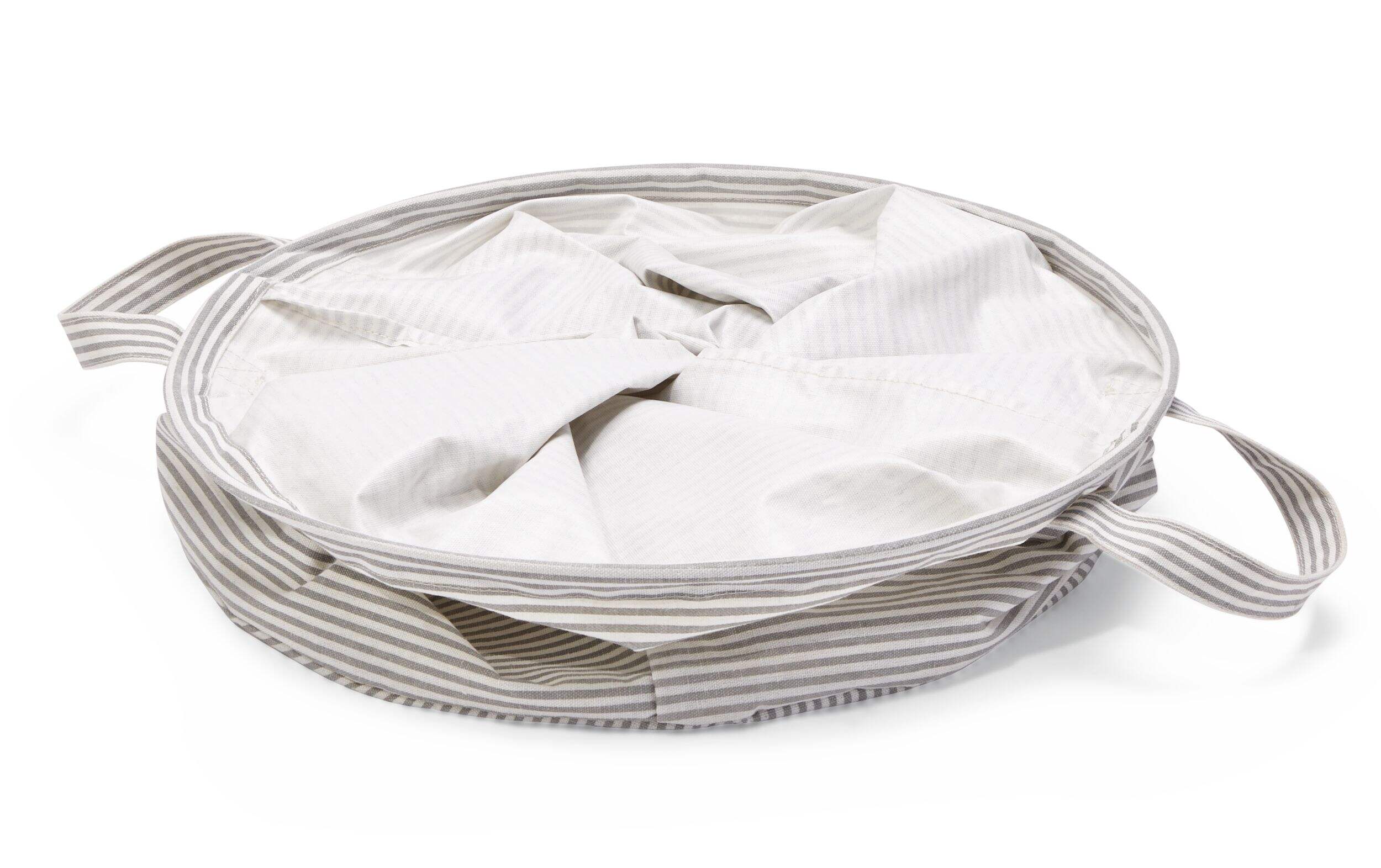 type A Prima Round Collapsible Laundry Hamper, 80L, Striped Canadian