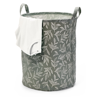 type A Prima Round Collapsible Laundry Hamper, 80-L, Botanical Front_Three_Fourths_Angled_Left