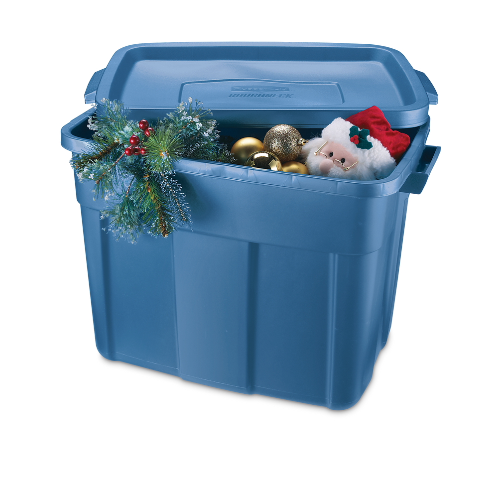 Rubbermaid Roughneck Stackable Storage Box with Lid, 68L, Blue