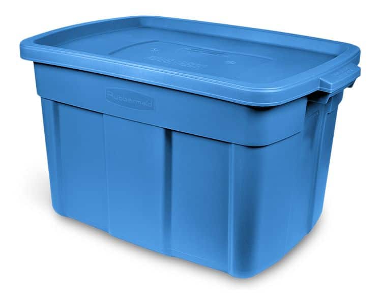 Rubbermaid Roughneck Stackable Storage Box with Lid, 68-L, Blue