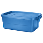 Rubbermaid Roughneck Stackable Storage Box with Lid, 38-L, Blue