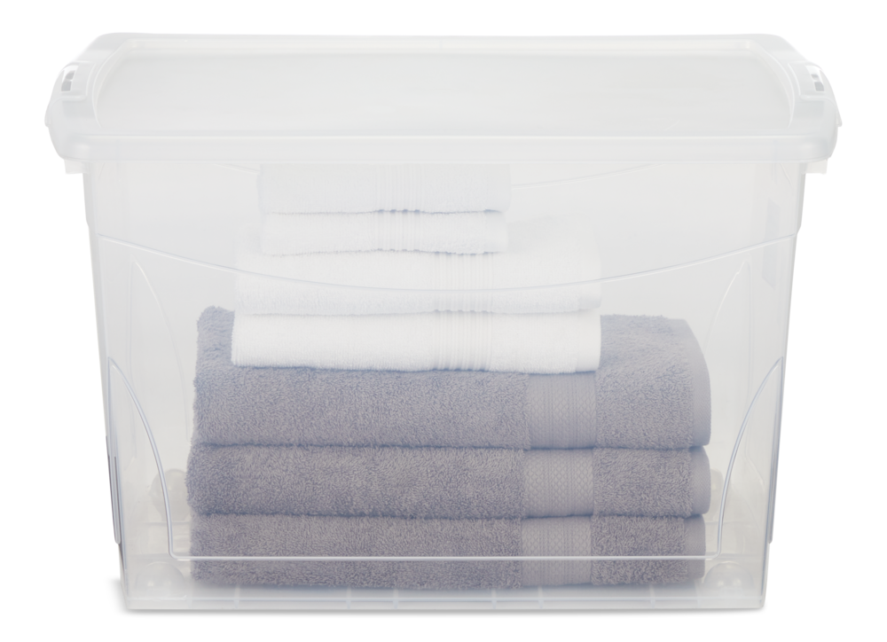 type A Clarity Transparent Storage Box with Lid, 60L Canadian Tire