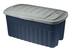 Rubbermaid Storage Box with Hinged Lid, 151-L, Blue/Grey Front_Three_Fourths_Angled_Left
