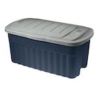 Mastercraft Heavy Duty Stackable Storage Box with Lid, 102-L, Black/Blue