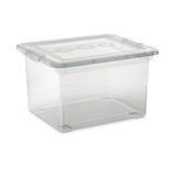 type A Clarity Transparent Filing Box with Lid, 32-L Front_Three_Fourths_Angled_Left