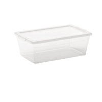 type A Clarity Transparent Storage Box with Lid, 6-L Front_Angled_Right