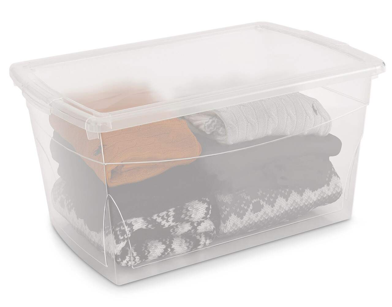 type A Clarity Transparent Storage Box with Lid, 50-L