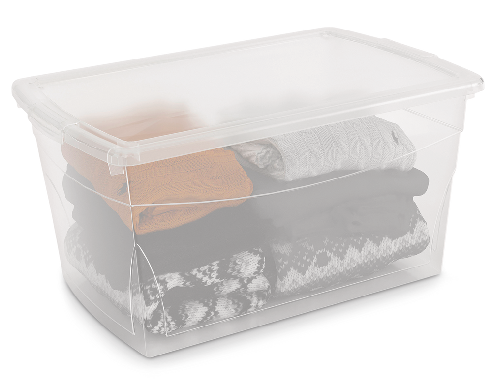 type A Clarity Transparent Storage Box with Lid, 50L Canadian Tire