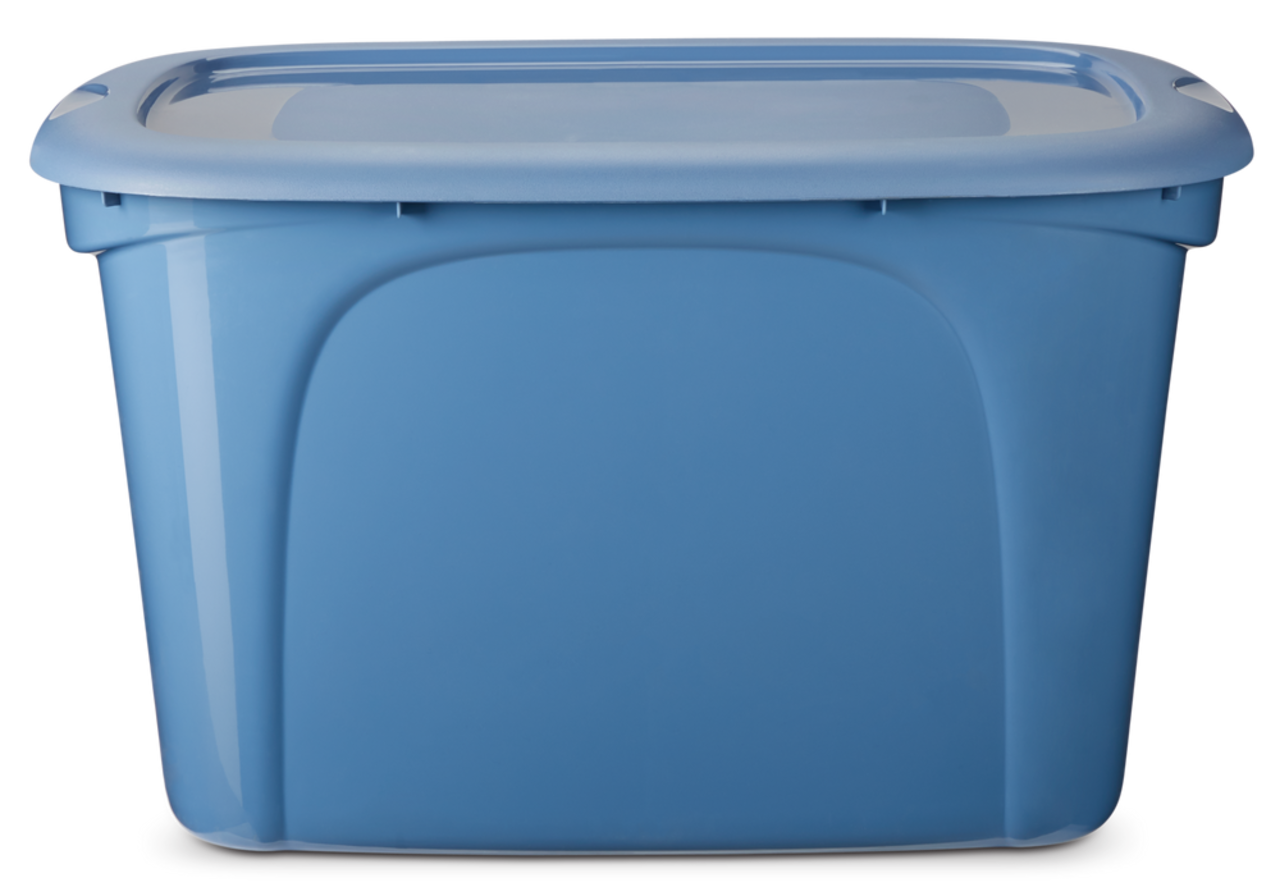 Bac de rangement bleu en plastique recyclé 30 litres pas cher