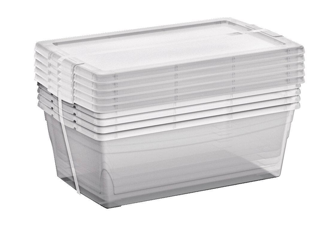 Plastic shoe shop boxes with lids