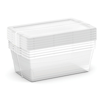 type A Clarity Transparent Shoe Box/Storage Box with Lid, 6-L, 5-pk Front_Angled_Right