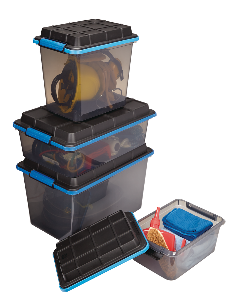 Mastercraft Tinted Transparent Heavy Duty Storage Box with Latched Lid