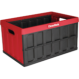 CleverCrate® Transport Storage Box, 46 L, Black/Red Front_Angled_Right