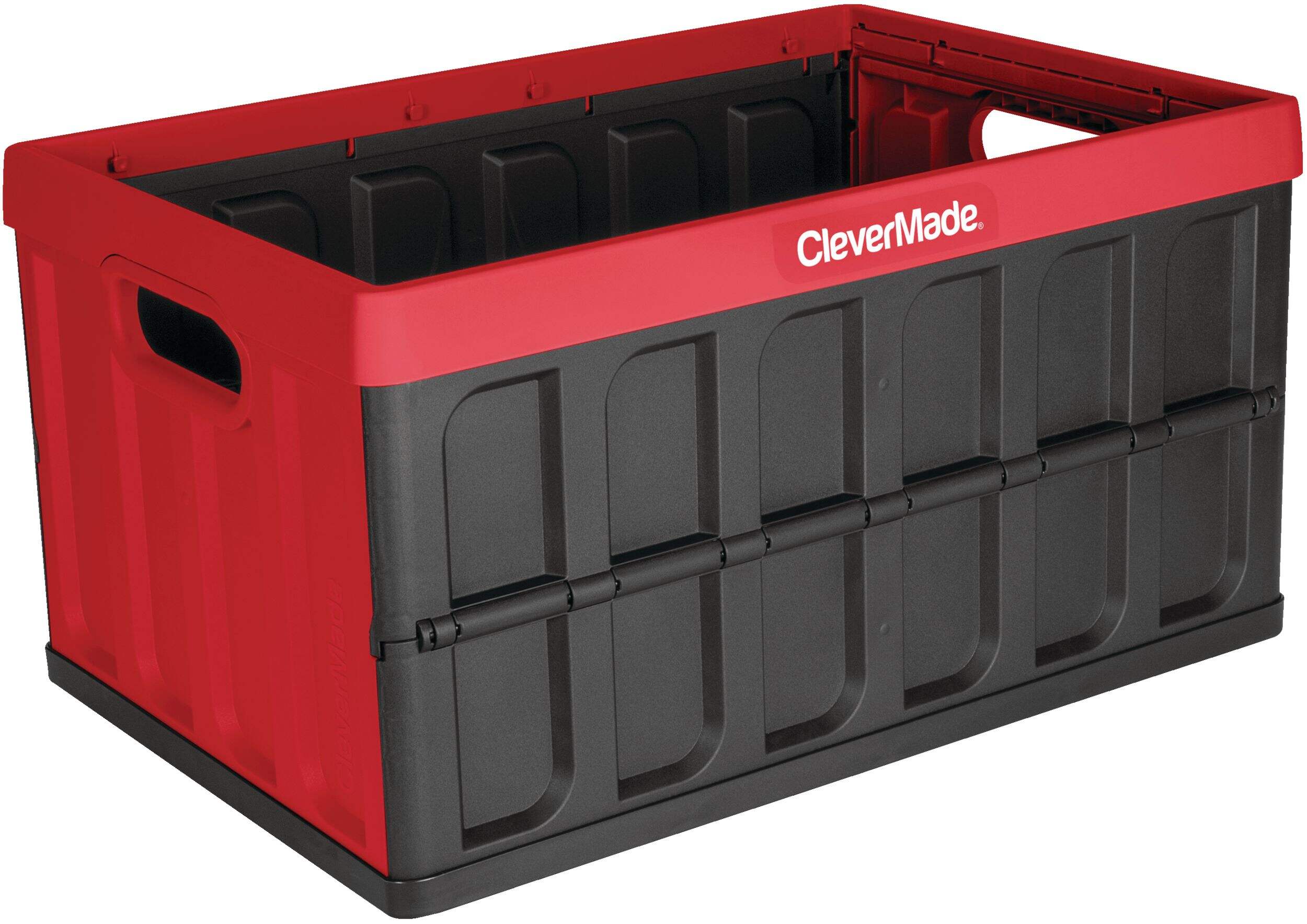 CleverCrate® Transport Storage Box, 46 L, Black/Red Front_Angled_Right