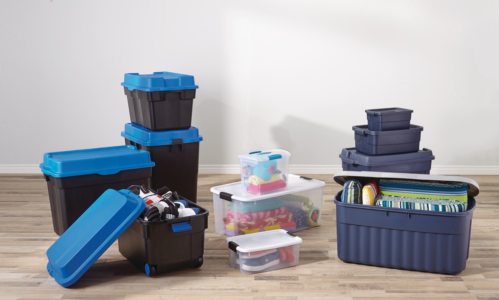 Mastercraft Heavy Duty Stackable Hinged Tote/Storage Box with Lid, 170