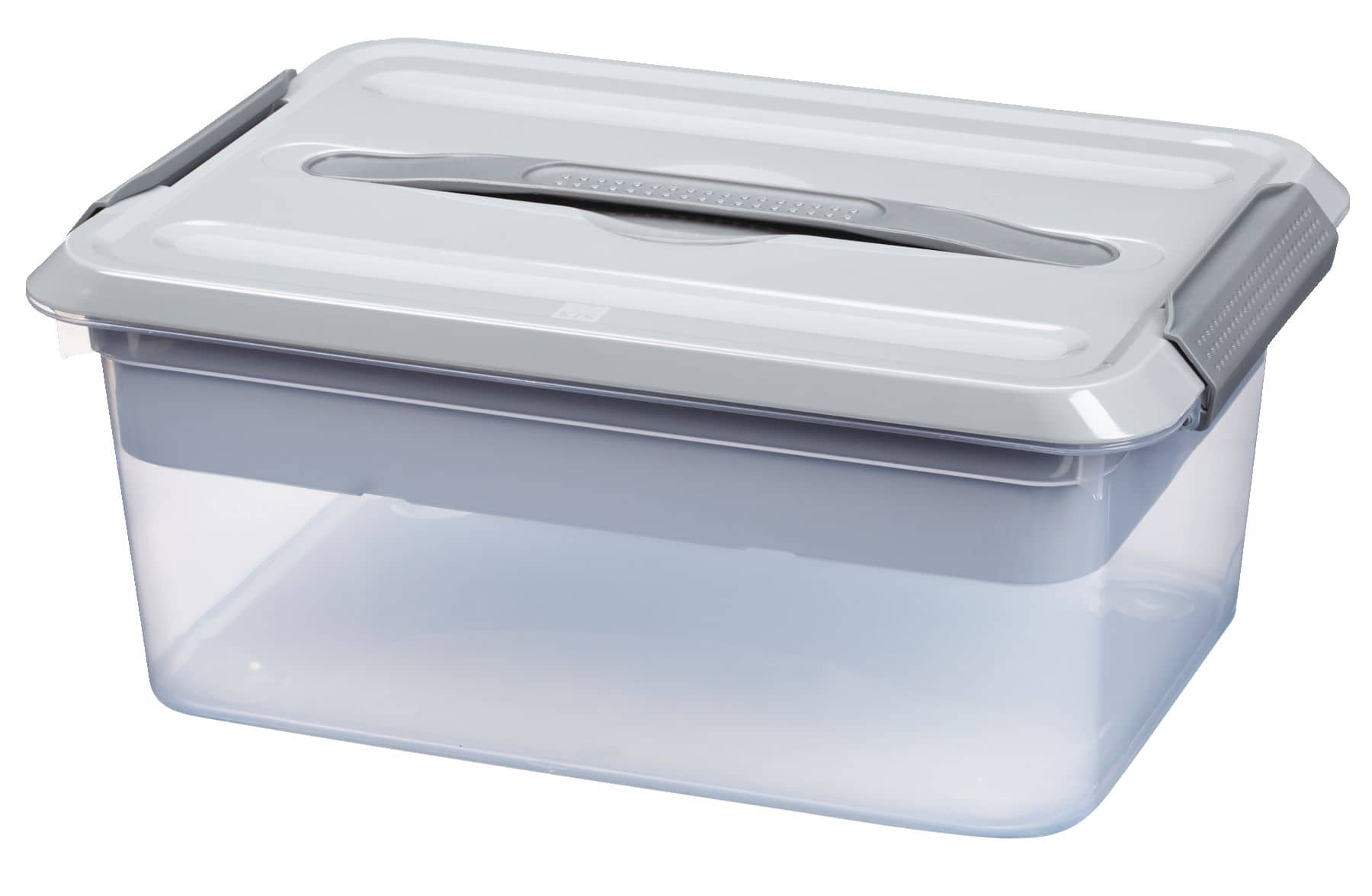 type A Transparent Storage Box with Latched Lid, Divider Tray and