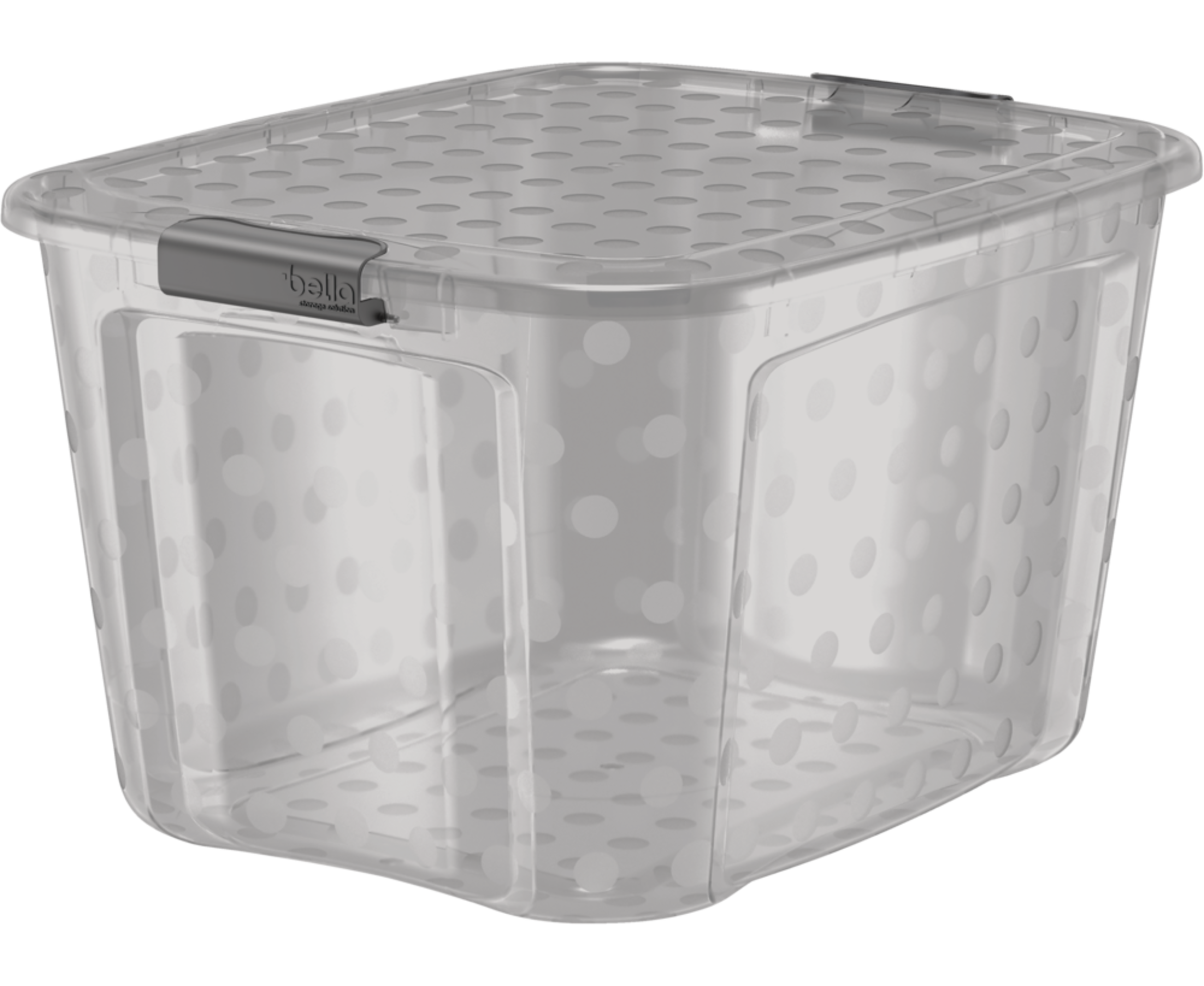 Bella Polka Dot Tote, Grey, 67-L Front_Angled_Left