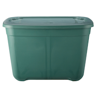 type A Restore Stackable Storage Box with Lid, 68-L, Green Front_Elevated