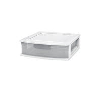 type A Element Clear White Frame Single Storage Drawer, 5-in Front_Angled_Left