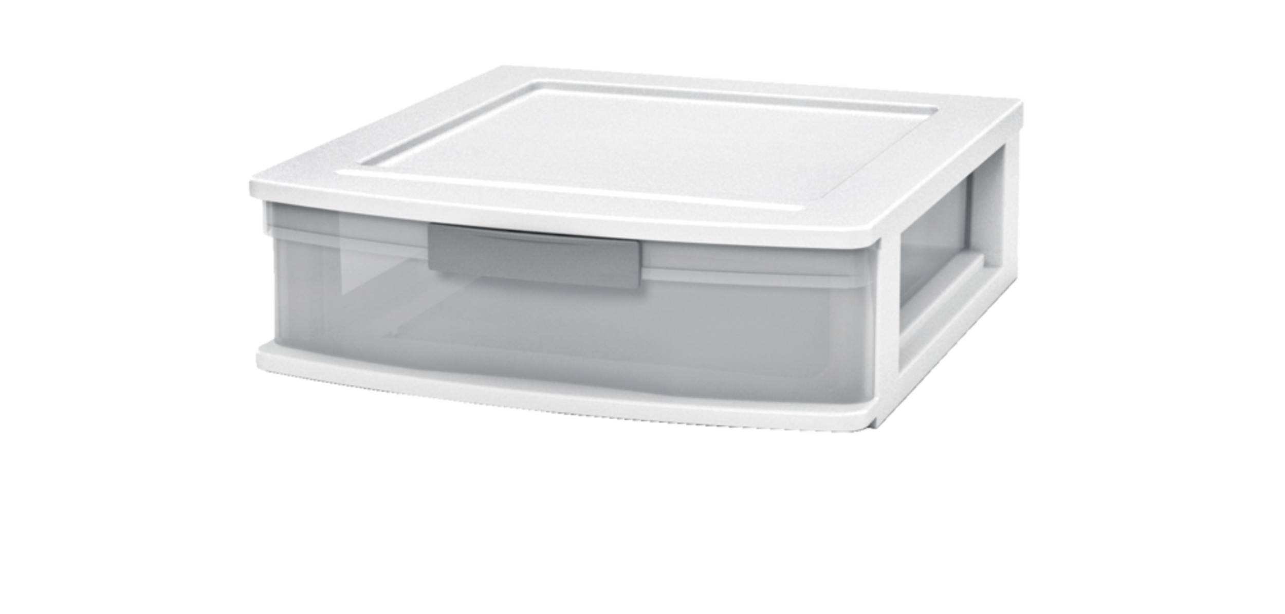 type A Element Clear White Frame Single Storage Drawer, 5-in Front_Angled_Left