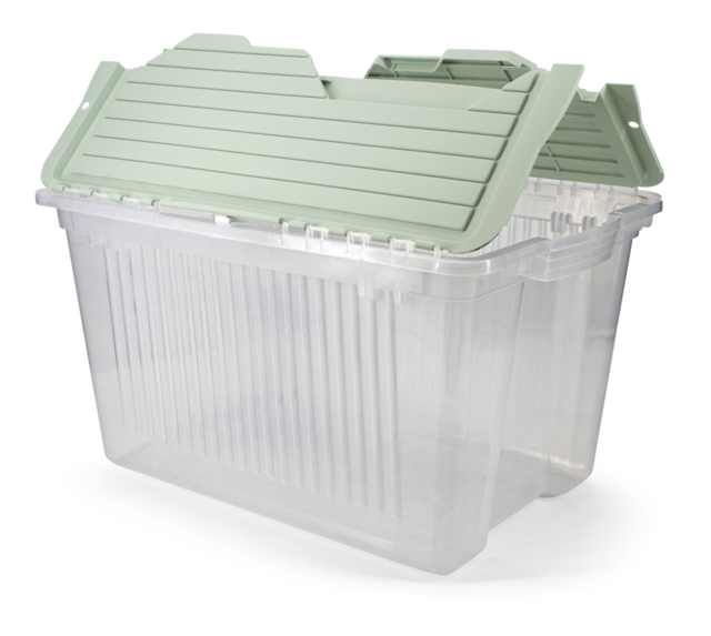 type A Transparent Stackable Storage Box with Fliptop Lid, 45L